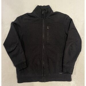 Vintage Men's 90s Calvin Klein Gray Full Zip Up Sweatshirt‎ Jacket Pockets
